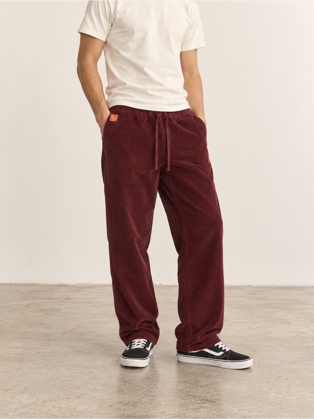Empyre Burgundy Corduroy Drawstring Pants Size S 17x28